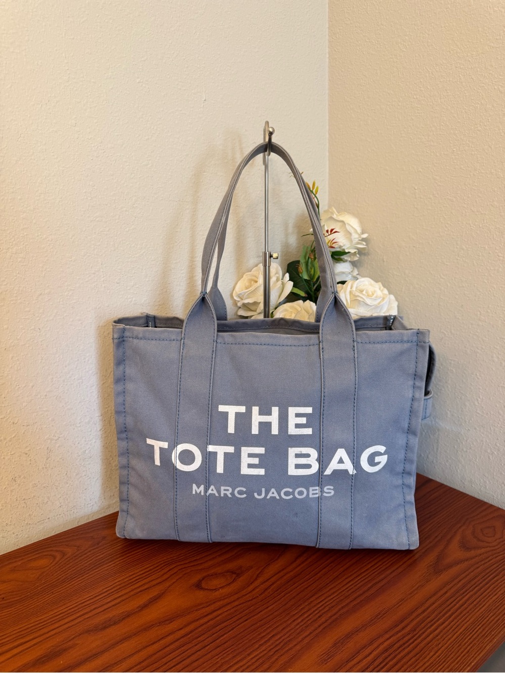 Marc Jacobs Blue Canvas Logo Tote Bag